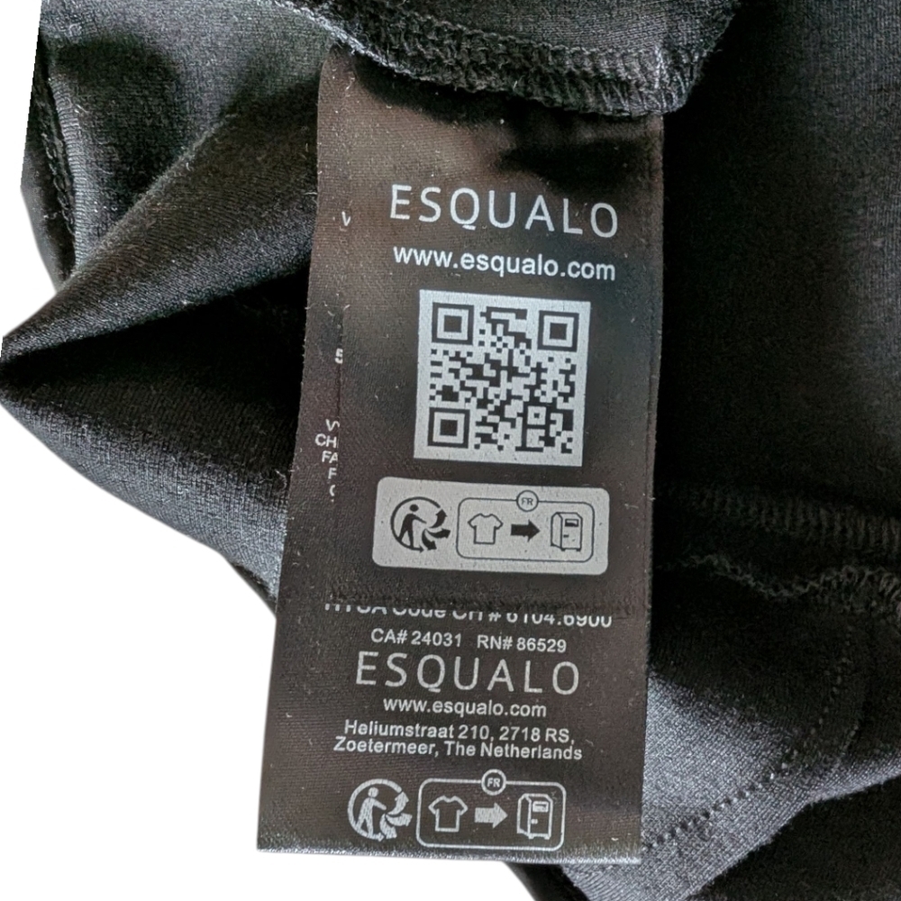 Esqualo Trouser Pants Women Medium Black Straight Leg Stretch - Picture 10 of 12